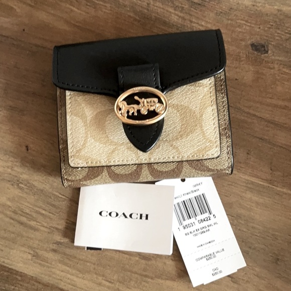 NWT Coach Small Wallet In Blocked Signature Canvas - Picture 6 of 7